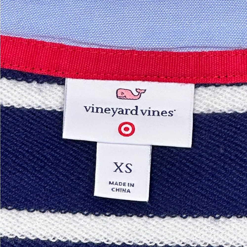 Vineyard Vines Target Collab Blue Stripe Nautical Pullover Sweater Coastal Sz XS - Picture 7 of 9